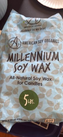 Bag of organic natural soy wax for a candle making
