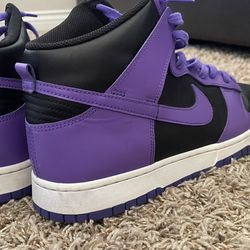 Nike Dunk High black purple kicks size 12.5 men