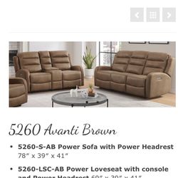 Motion Recliner With AB Power Couch and Loveseat