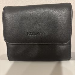 New Black Vinyl, Rosetti Coin Purse, And Card Holder With Key Ring