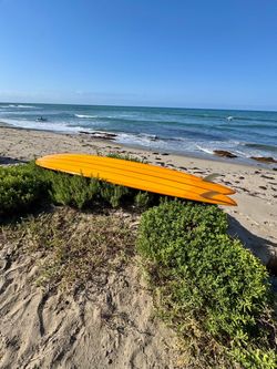 10’10” Michael Arenal twin fin glider surfboard