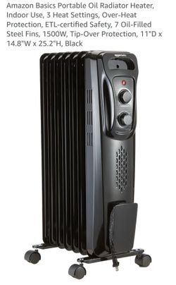 Amazon Basics Portable Oil Radiator Heater
