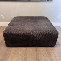 51” Oversized Charcoal Gray Chenille Sofa Ottoman- Jackson Furniture Mammoth Cocktail Ottoman in Smoke