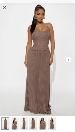 Fashion Nova Corsett Dress - Mocha Small