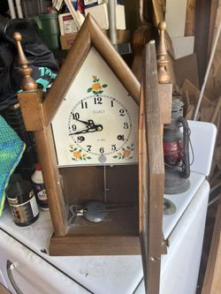 LeGant 31 Day Brown Wooden Analog Mechanical Regulator Wall ClockW/ Pendulum