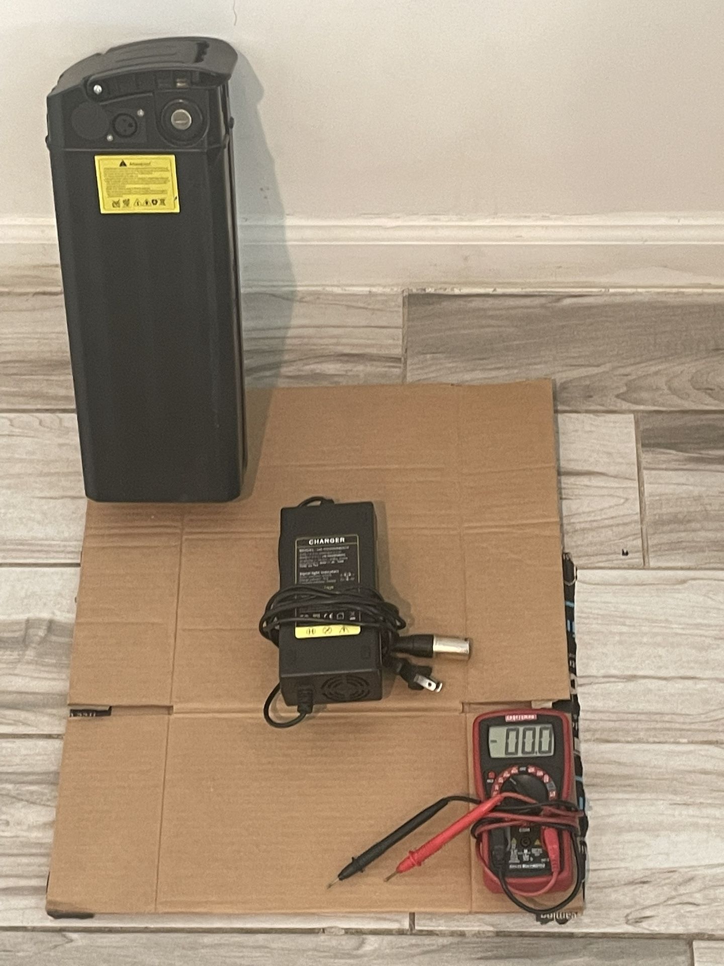 48 V Battery, Charger, and Multimeter Package