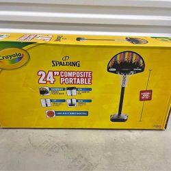Spalding X Crayola 24" Molded Eco-Composite Telescoping Youth Portable Hoop﻿