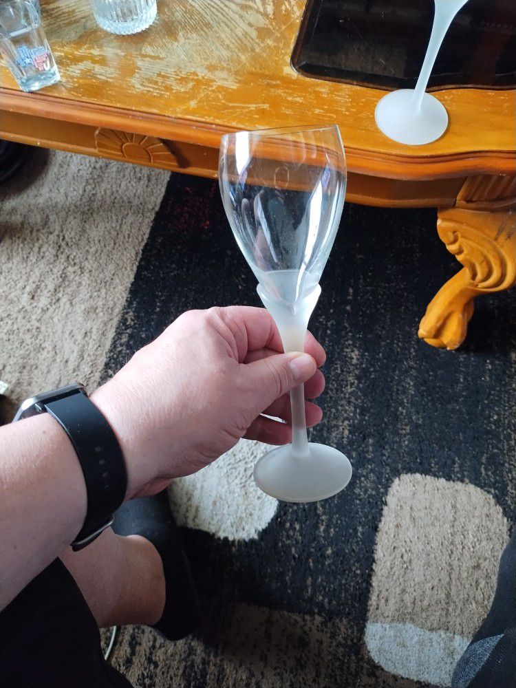 Two Vintage Champagne Glasses