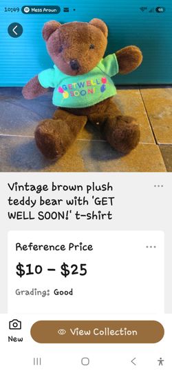 Brown Plush Teddy Bear Get Well Soon
