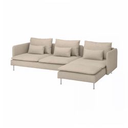 Brand new IKEA SÖDERHAMN 4 seat sectional with chaise in Hillared beige.