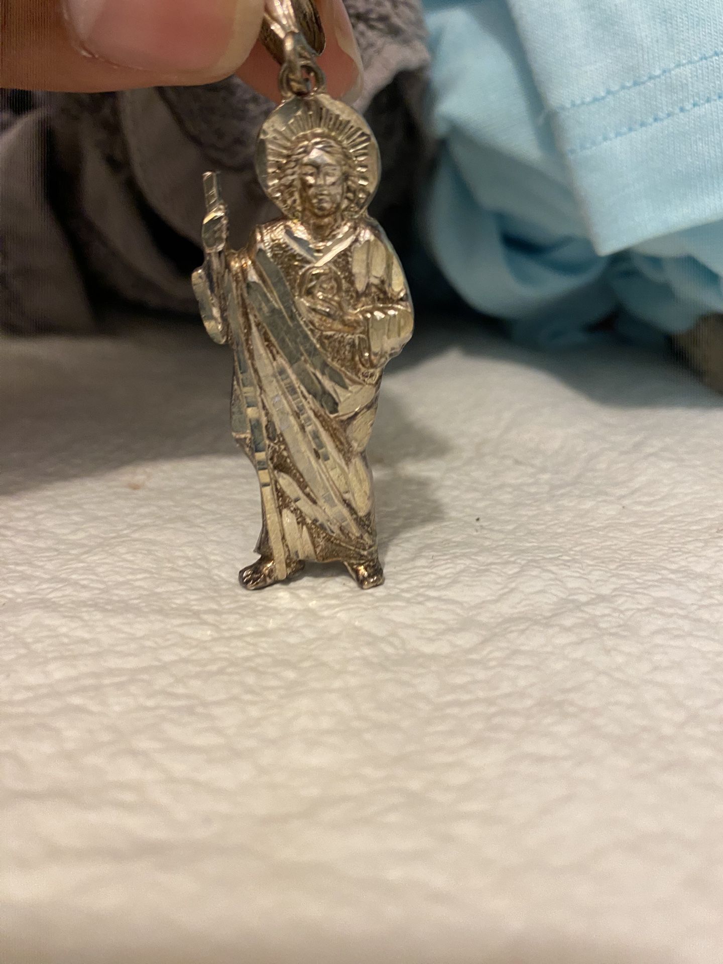 Silver Solid Plata San Judas Pedant Medalla