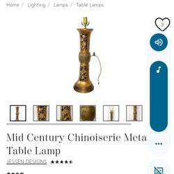 Vintage Mid 20th Century Brass Lamp 400 Or Best Offer