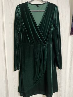 Dark Green Suede Dress