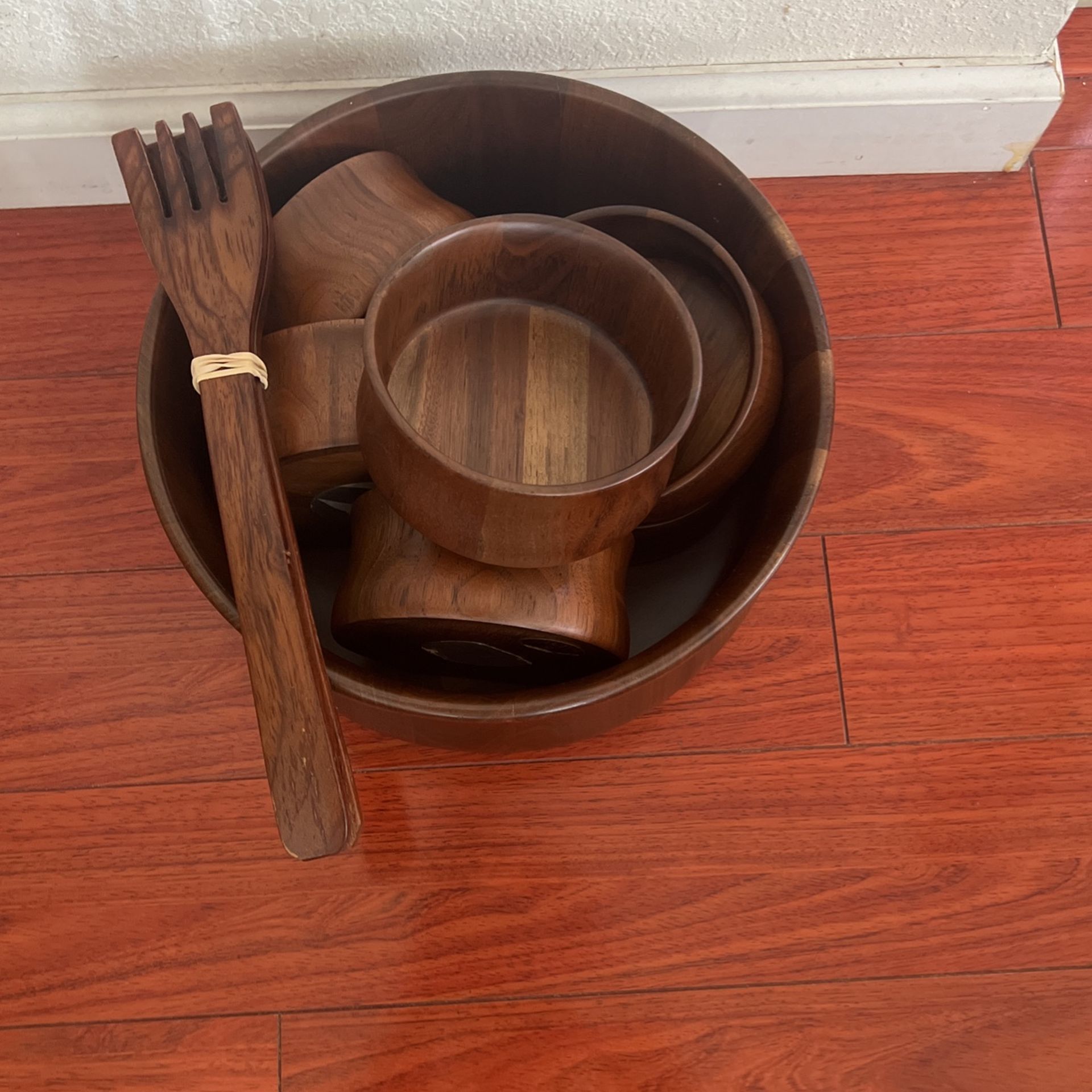 Large Wood Salad Mixing Bowl