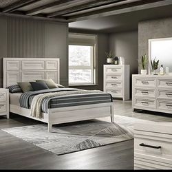 4- Pc Bedroom set Dresser,Mirror  Nightstand (1) Queen size bed frame  Not including Mattress and Box Sp