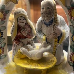 Mexican Talavera Type Decor Nativity Christmas Holiday Beautiful 