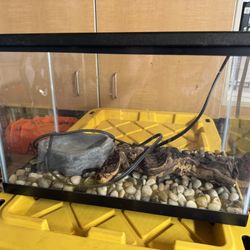 Small Reptile Aquarium w/heat Pad 