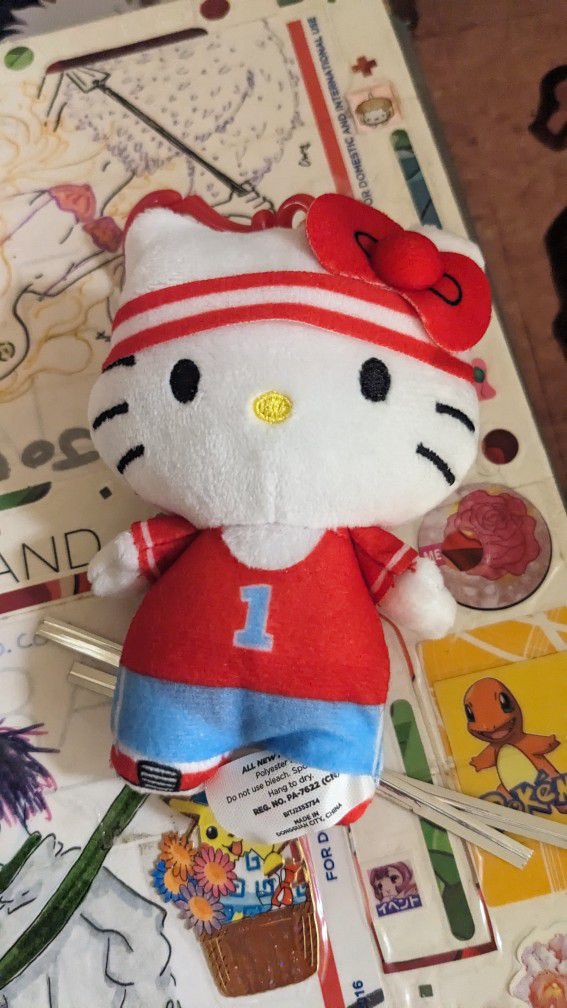 Hello Kitty Tomboy Plushie Keychain