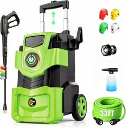 New 5000 PSI Electric Pressure Washer - 33FT Hose, 4 Nozzles & Foam Cannon