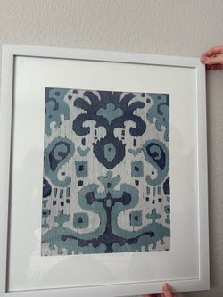 Hues of Blue Abstract Framed Wall Art – 28” x 24”