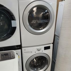 LG Front Loading Washer And Stackable Gas Dryer Set 