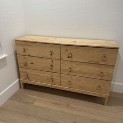 Like New IKEA TARVA Dresser With Leather Pulls