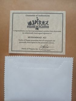 Signed Muhammed Ali  picture and football legend