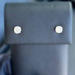 Jewelry 14k solid yellow gold 1CTW natural diamond stud earrings