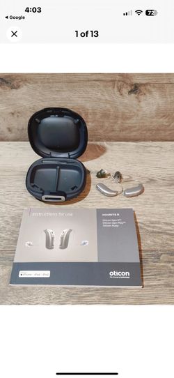 60 Pack Battery + Pair Of Oticon MiniRITE R 'Opn S3' Hearing Aids Silver -  