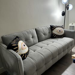 Gray Tufted velvet Couch