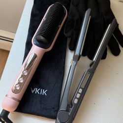 Hair straightening brush + straightener for sale