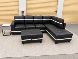 Black and white sofa sectional