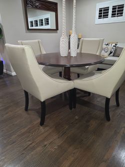 Wood table chairs not included