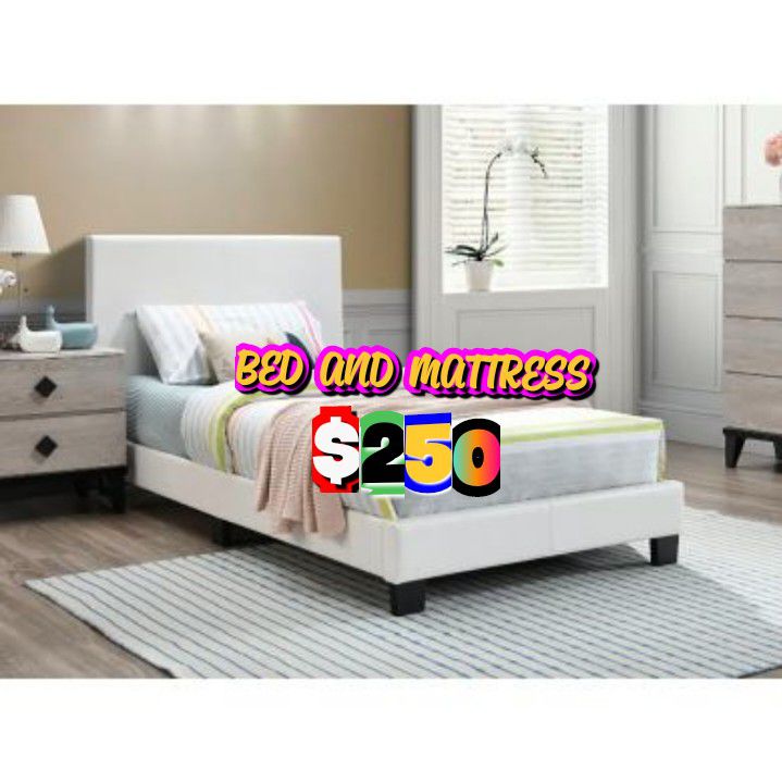Twin Size Frame And Mattress 