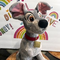 DISNEY TRAMP 16 INCH LARGE PLUSH FROM LADY & THE TRAMP!!  LIKE NEW CONDITION