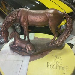 Bronze Statue Of Horse And Baby. 1980