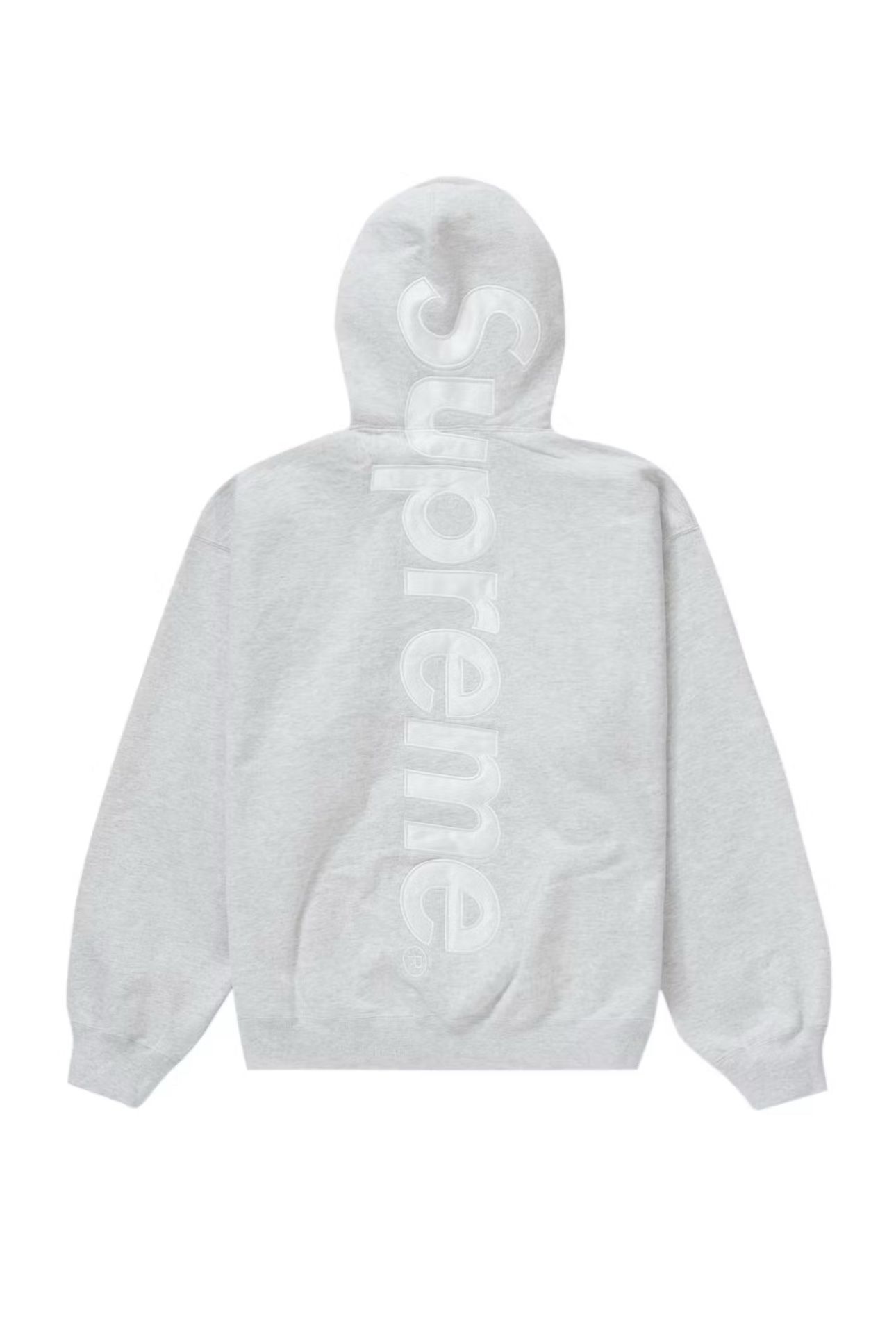 Supreme Satin Appliqué Hooded Sweatshirt (FW23) Ash Grey Size XXL