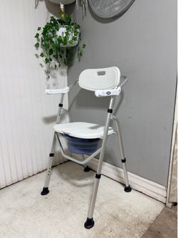 Folding shower chair, bedside commode