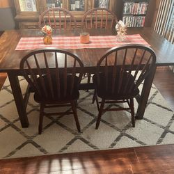 Wood Dining Table and Chairs