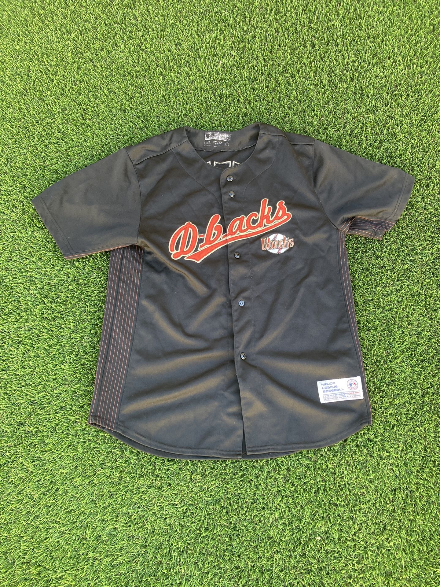 ARIZONA DIAMONDBACKS “True Fan” BRANDON WEBB, MLB Baseball Jersey. YOUTH Size L.
