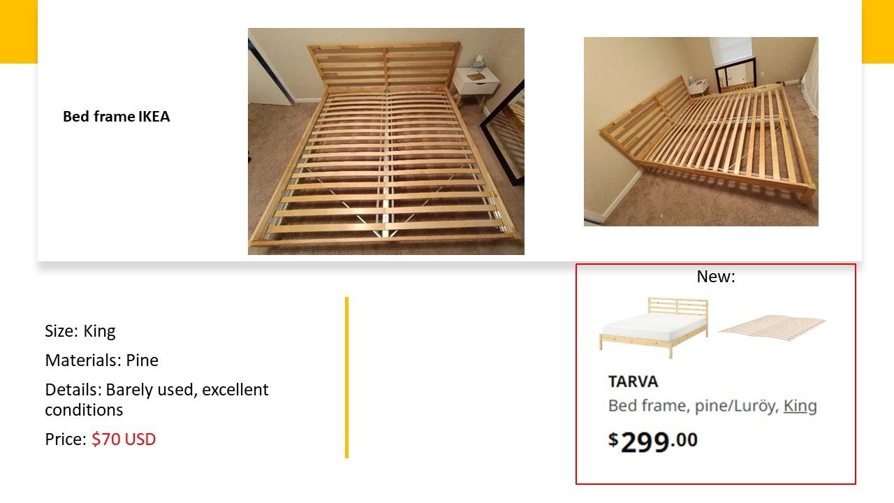 IKEA King Size Bed Frame, Type Tarva Pinewood