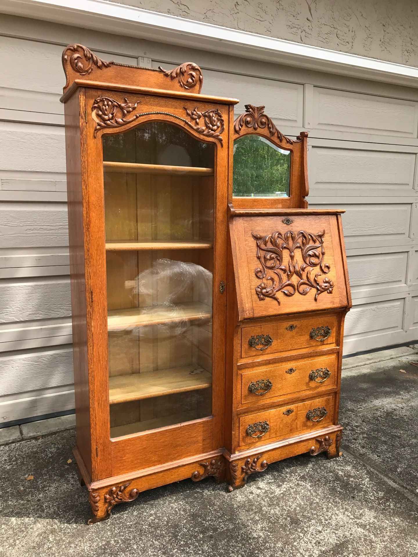 Antique Cabinet/Drop Leaf Desk