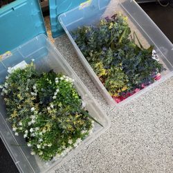 Faux Flowers Outdoor Geraniums Pansies Filler Plants 