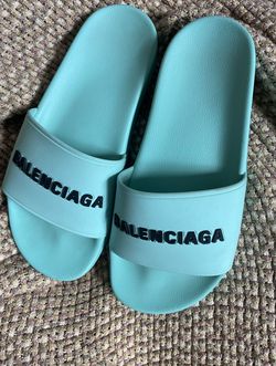 Balenciaga slides Aqua Blue