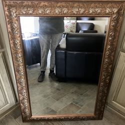 Stunning antique GOLD/silver Leaf Beveled 