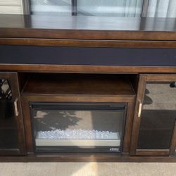 TV Console With Electric Fireplace 