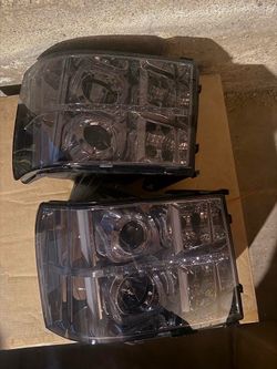 GMC SIERRA smoked led u halo projector headlights for 07-14