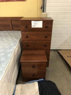 Chest and nightstand cherry black or oak