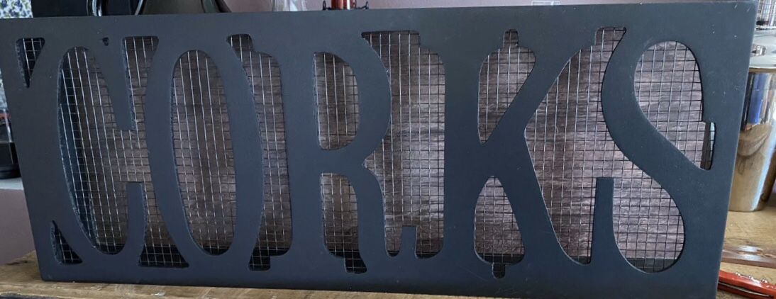 "Corks" Decorative Wine Themed Shadow Sign Box Rustic