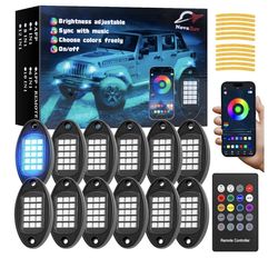 12 Pods RGB LED Rock Lights for Trucks
